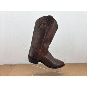 FRYE Stitch Pull On Brown Leather Cowboy Western Boots 87689 F 973 Sz11 D